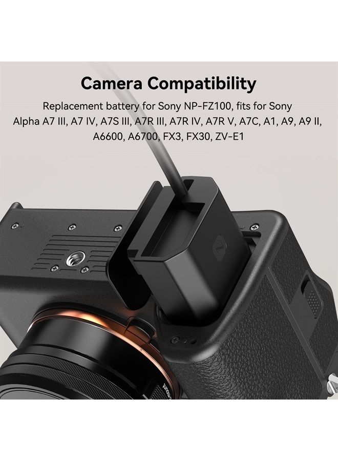 SmallRig D-Tap to NP-FZ100 Dummy Battery, NP-FZ100 Coiled Power Cable for Sony A7R V, A7 IV, A7S III, A7R IV, A7R III, A7 III, A7C, A6600, A6700, FX3, FX30, ZV-E1, A1, A9, A9II Cameras - 4253 - Image 2