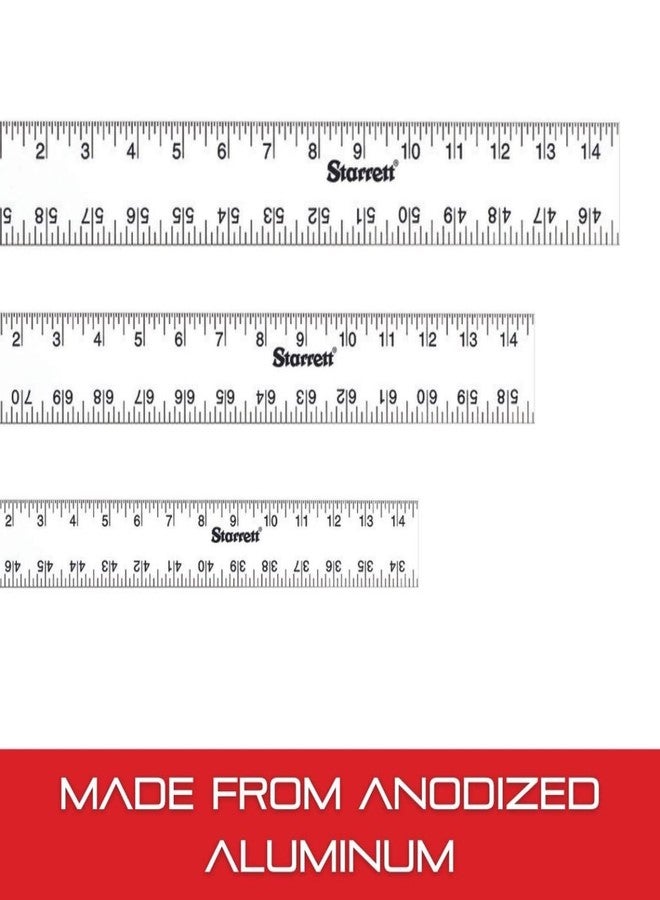 ستارريت مسطرة ستاريت ذات الحافة المستقيمة المصنوعة من الألومنيوم - مثالية للمدارس والمتاجر وعمال المعادن والخشب - الطول 24 بوصة، العرض 2 بوصة، السُمك 0.081 بوصة، 1/8 بوصة، 1/16 بوصة - ASE-24 - Image 3
