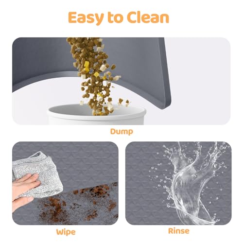 Bartuke Dog Food Mat, Extra Large 51" x 25.6" Silicone Pet Feeding Mat with Raised Edge Pet Placemat for Small, Medium, and Large Pets Non-Slip, Easy to Clean (Dark Grey) - Image 5