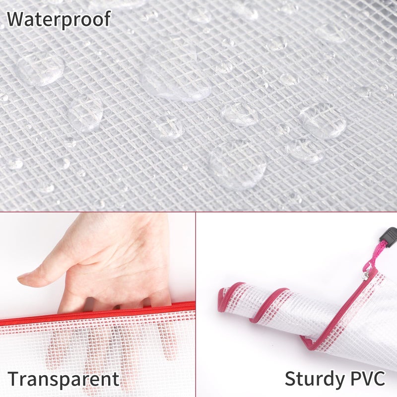 EOOUT 42pcs Mesh Zipper Pouch, 8 Sizes Waterproof Zipper Bags, 17 Colors, Multipurpose for Board Games Travel Storage, School Supplies, and Home Organization - Image 3