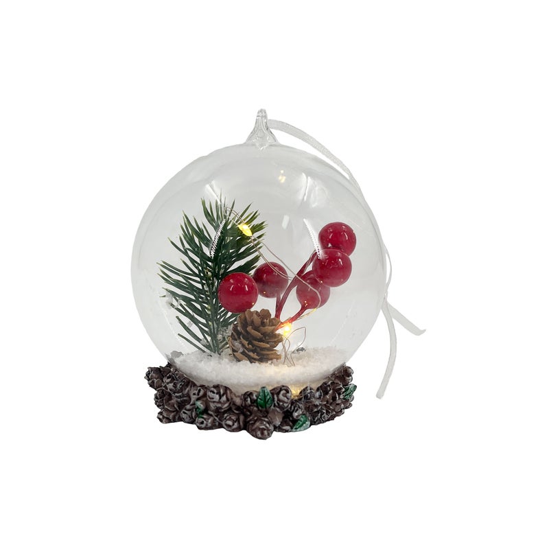 CHRISTMAS MAGIC Glass Decoration with Light 10x10x11cm - Image 2