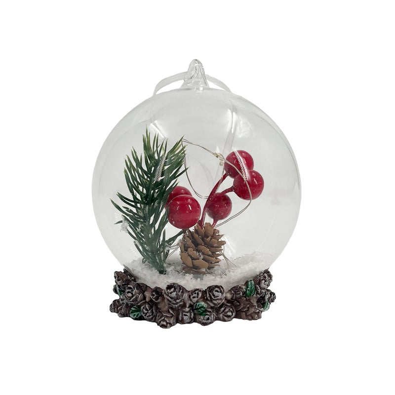 CHRISTMAS MAGIC Glass Decoration with Light 10x10x11cm - Image 3