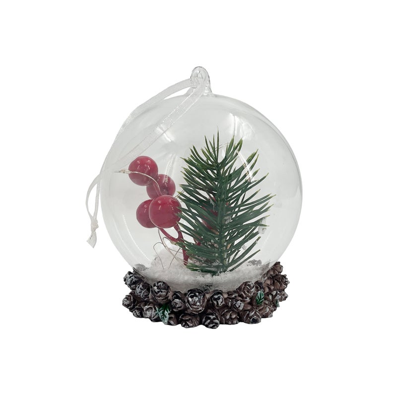 CHRISTMAS MAGIC Glass Decoration with Light 10x10x11cm - Image 4