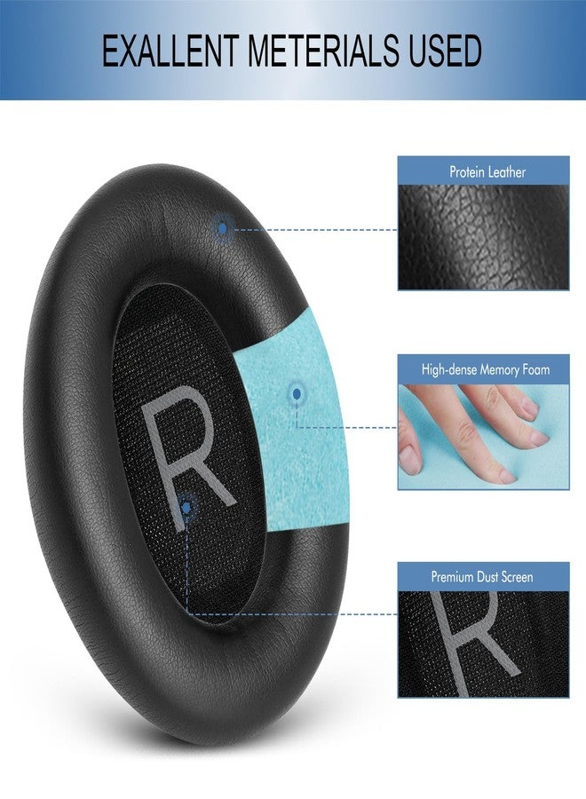 GEVO Replacement Ear Pads for Bose QC45, Ear Cushions for Bose QuietComfort 45 (QC45) & Quiet Comfort SE (QC SE) Headphones, Earpads with Softer Leather Noise Isolation Foam (Black) - Image 4