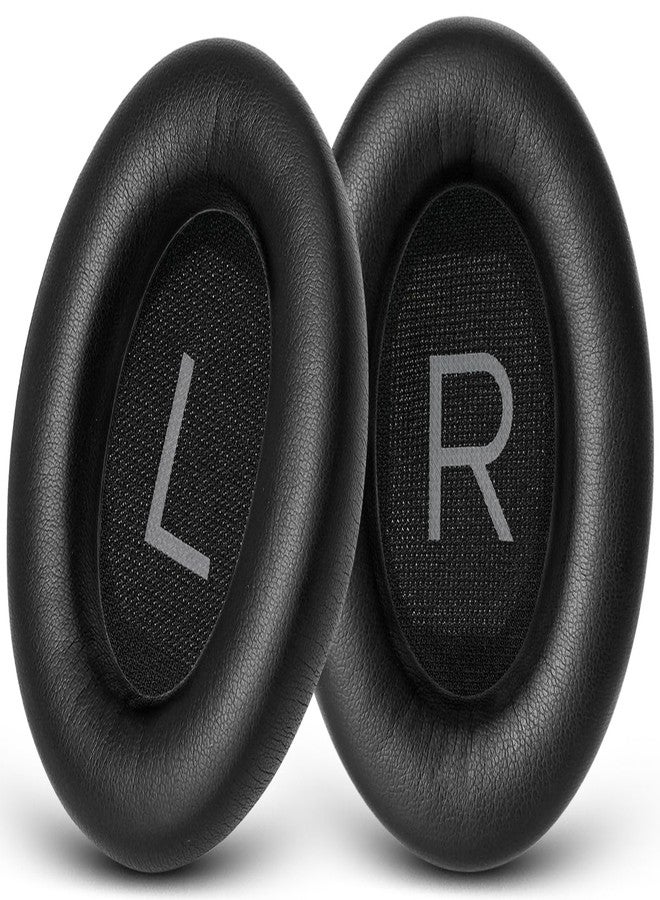 GEVO Replacement Ear Pads for Bose QC45, Ear Cushions for Bose QuietComfort 45 (QC45) & Quiet Comfort SE (QC SE) Headphones, Earpads with Softer Leather Noise Isolation Foam (Black) - Image 1