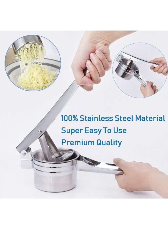 إسكدنيا هرّاسة بطاطس يدوية 3×1 مصنوعة من الستانلس ستيل فضي 15Ø³Ù†ØªÙŠÙ…ØªØ± - Image 3