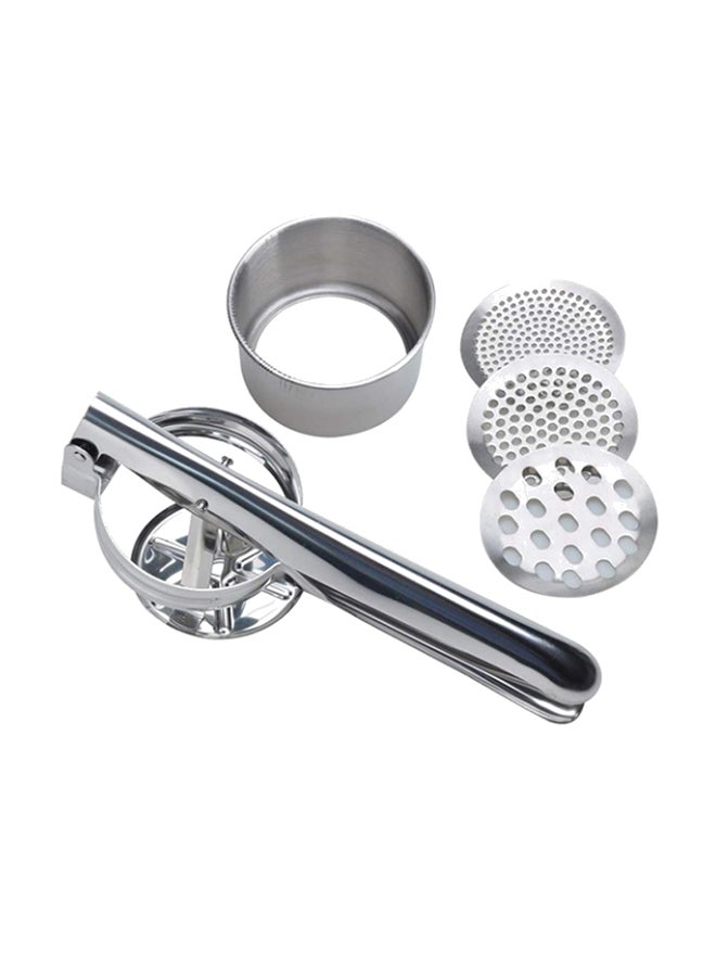 إسكدنيا هرّاسة بطاطس يدوية 3×1 مصنوعة من الستانلس ستيل فضي 15Ø³Ù†ØªÙŠÙ…ØªØ± - Image 1