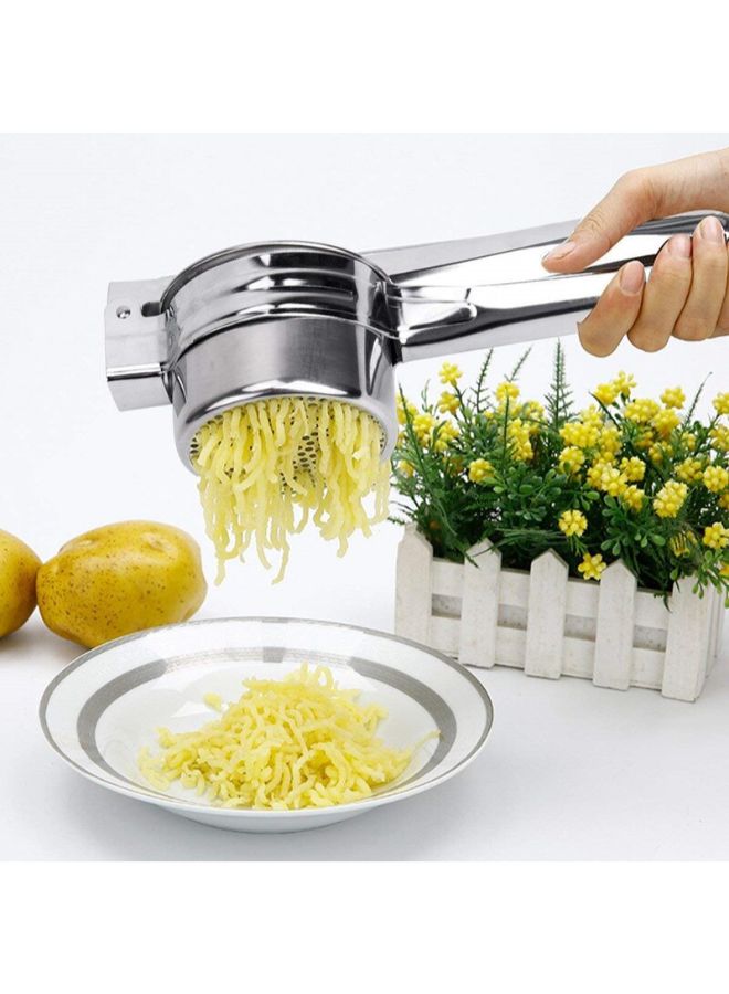 إسكدنيا هرّاسة بطاطس يدوية 3×1 مصنوعة من الستانلس ستيل فضي 15Ø³Ù†ØªÙŠÙ…ØªØ± - Image 4