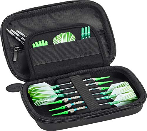 Casemaster Sentinel 6 Dart Case, Holds Extra Accessories, Tips, Shafts and Flights, Compatible with Steel and Soft Tip Darts, Impact & Water Resistant Tactech Shell, Black Zipper - Image 1