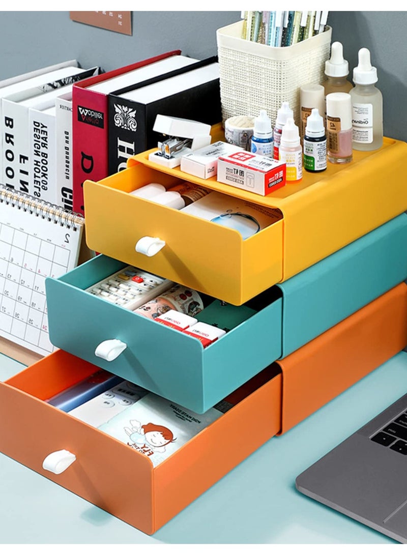 Excefore Desk Organizer, Drawer Type, Stackable, DIY in Four Colours Freely, DIY Design in Four Colors - Efficient Storage Solution (Green) - Image 3