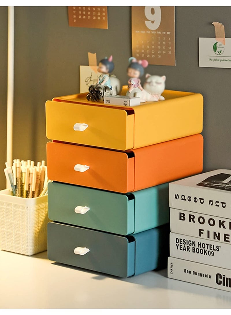 Excefore Desk Organizer, Drawer Type, Stackable, DIY in Four Colours Freely, DIY Design in Four Colors - Efficient Storage Solution (Green) - Image 4
