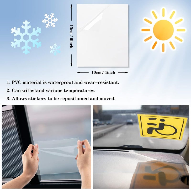 PSLER Car Windshield Sticker, Windshield Applicator, Clear Window Cling Car Inspection Sticker Holder Static Cling Window Film for Cars 30PCS 4 x 6 inch Static Cling Vinyl for Pass Holder Land transit & shipment compatible - Image 3