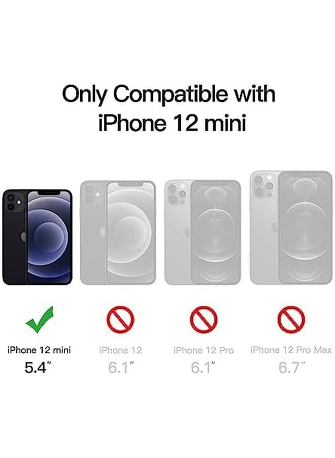 جي تيك جراب مغناطيسي لهاتف Iphone 12 Mini مقاس 5.4 بوصة متوافق مع Magsafe، غطاء خلفي شفاف غير لامع رفيع مقاوم للصدمات، أسود - Image 2