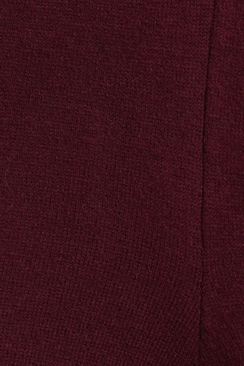 Dilvin Burgundy Red DILVIN Women’s Wide-leg Lurex Knit Trousers for Women | Best Price UAE