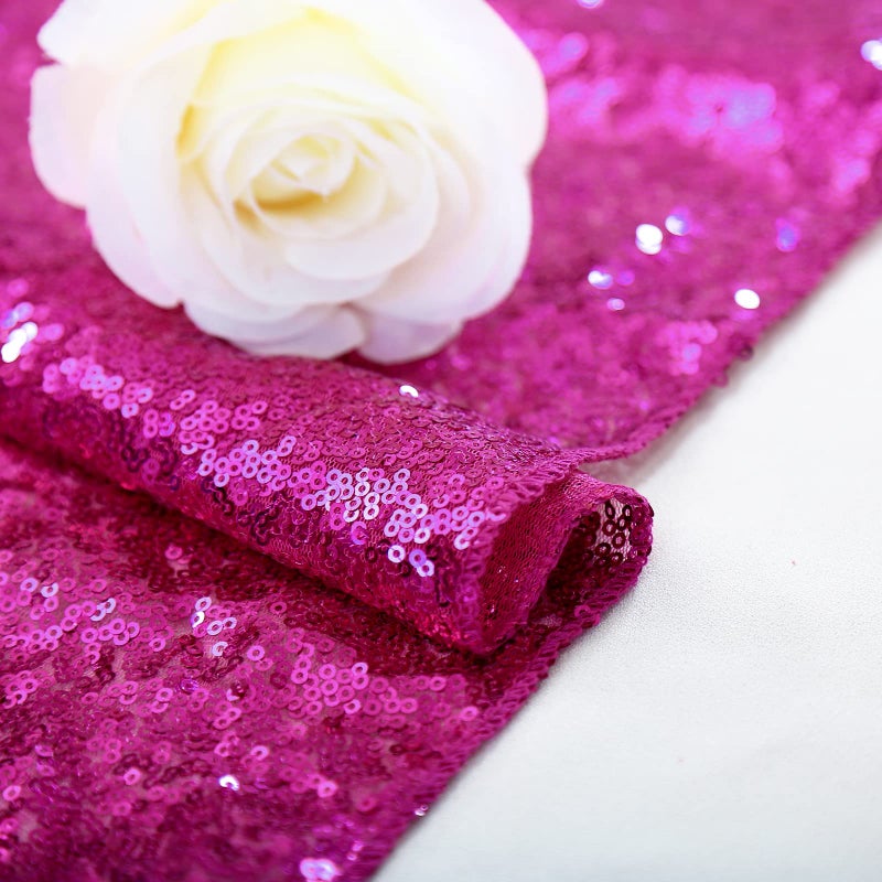 بي.كول B-Cool Fuchsia tablecloth 50x50 بوصة مربعة ترتر tablecloth حلوى الترتر باينات بريق المائدة المائدة الزفاف ترتر tablecloth - Image 4