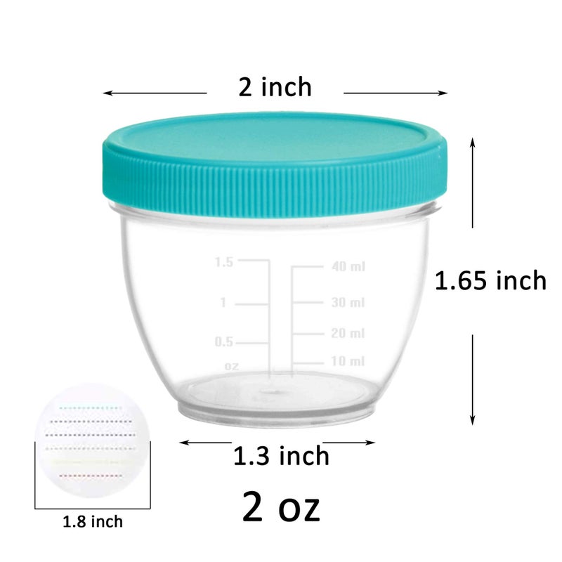 Youngever 18 Pack Baby Food Storage, 2 Ounce Baby Food Containers with Lids and Labels, 9 Assorted Colors - Image 2