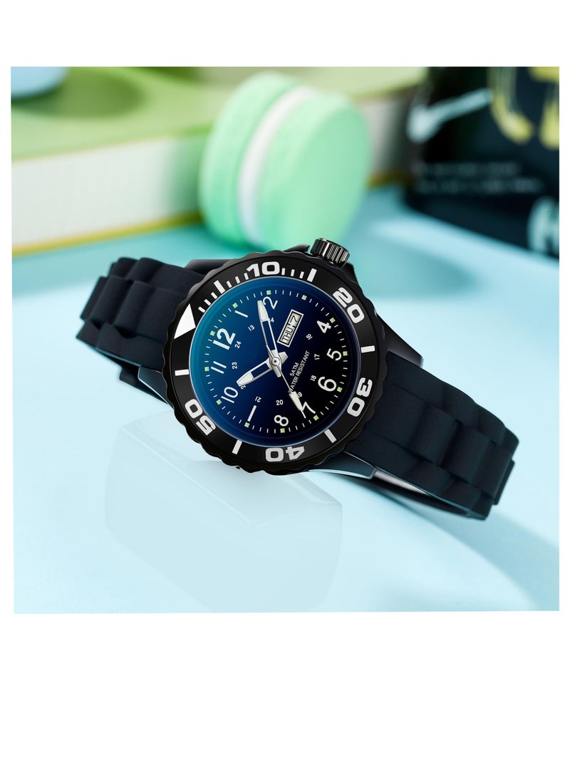 Captaintech Waterproof Women's Analogue Sport Watch - Casual Small Luminous Silicone Wristwatch for Nurses & Outdoor Use with Military Time, Second Hand & Calendar - Image 4