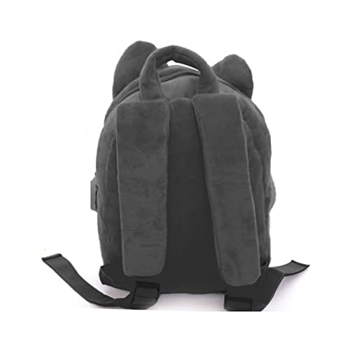 Frantic Kids Soft Cartoon Animal Travelling School Bag Soft Plush Standard Backpack Boys Girls Baby For 2 To 5 Years Baby/Boys/Girls Nursery, Preschool, Picnic(Greycatflap) Standard, 10 Liter - Image 3