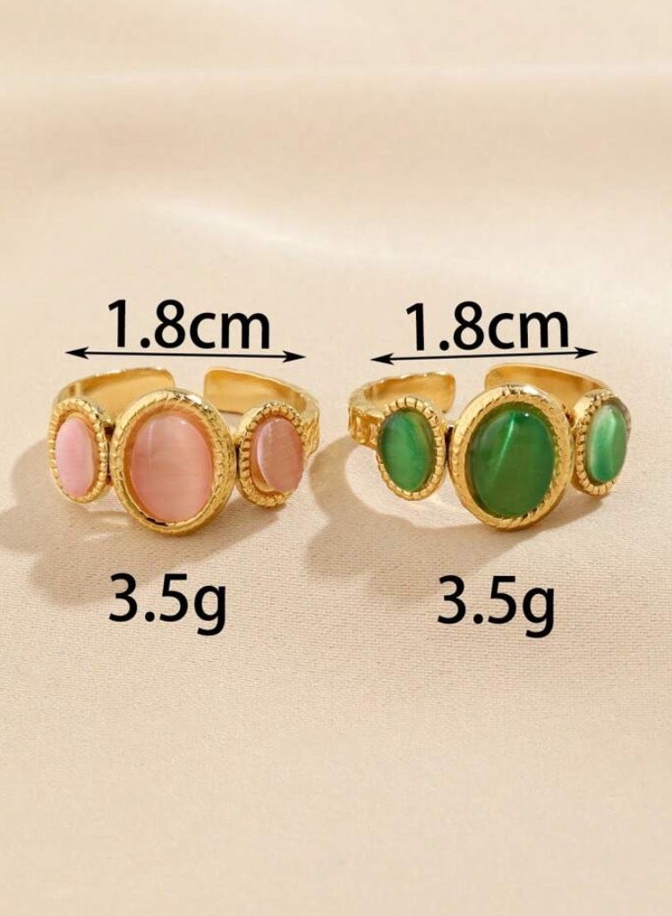 Equal 2 Pcs Stainless Steel Gold Plated Ring For Women One Size - Image 4