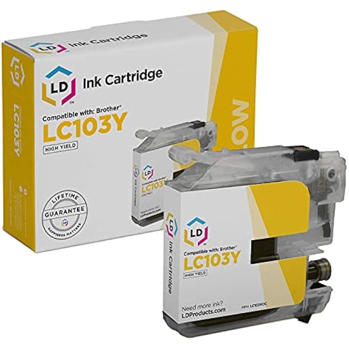COMPATIBLE INK CARTRIDGE REPLACEMENT FOR BROTHER LC103Y HIGH YIELD (YELLOW) - Image 2