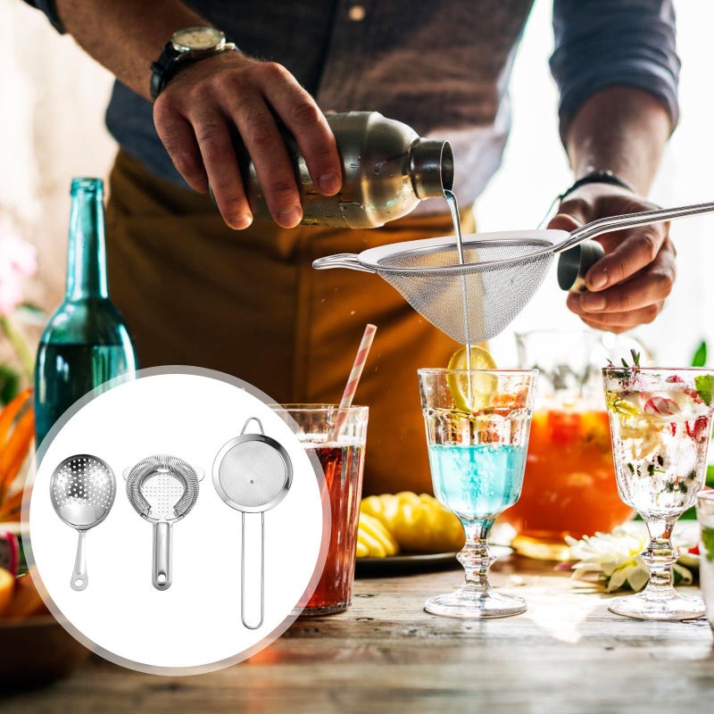 Stainless Steel Cocktail Shaker Set 3Pcs Bartender Tools Bar Mixing Equipment - Image 4