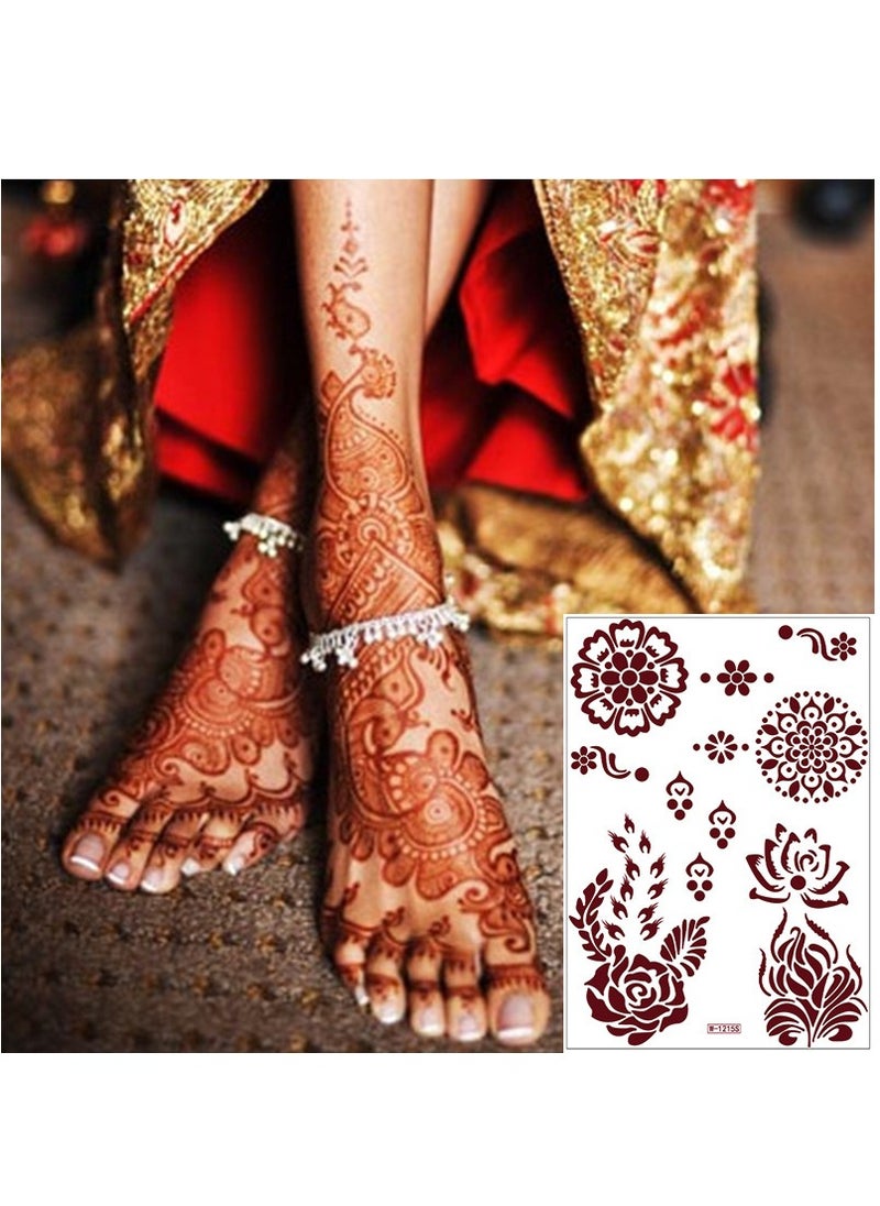 Generic - 9-Piece Henna Hand Waterproof Temporary Semi-Permanent Stickers - Image 1