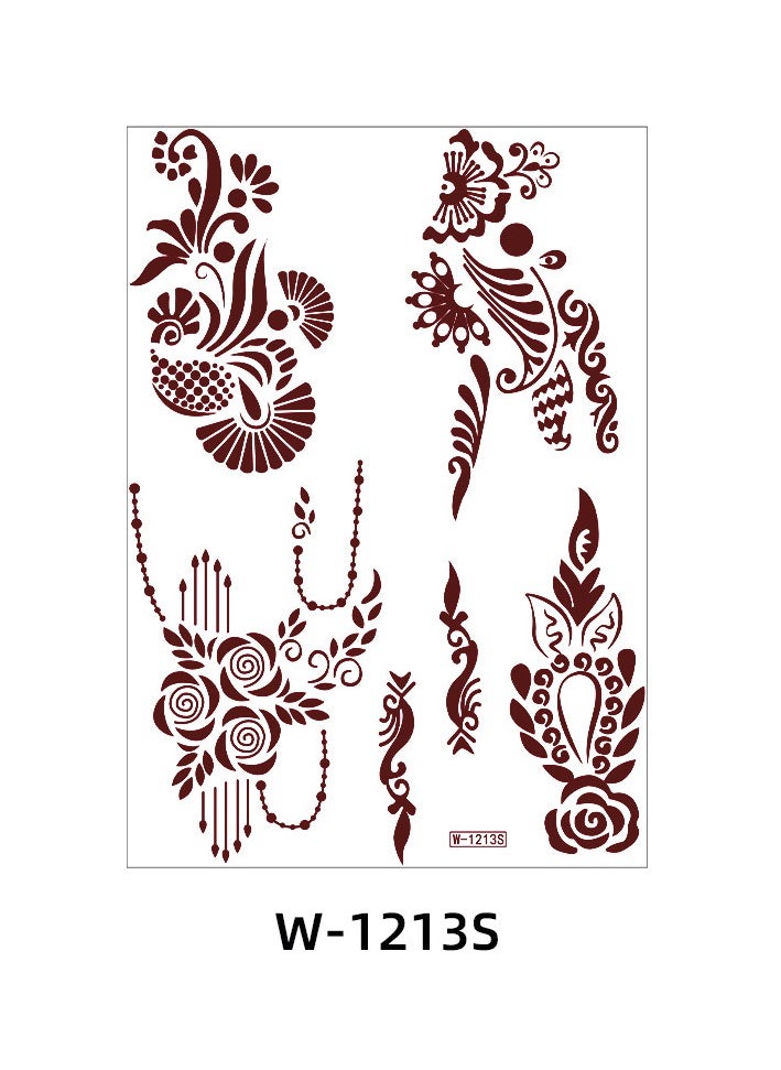 Generic - 9-Piece Henna Hand Waterproof Temporary Semi-Permanent Stickers - Image 1