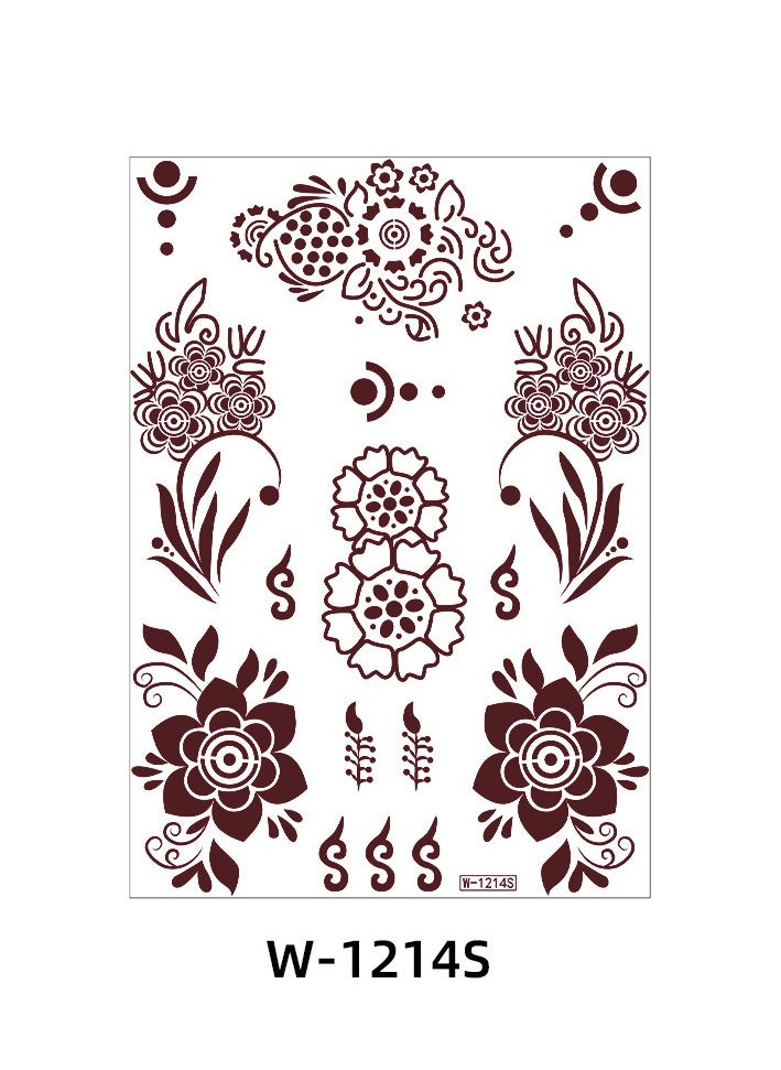 Generic - 9-Piece Henna Hand Waterproof Temporary Semi-Permanent Stickers - Image 1