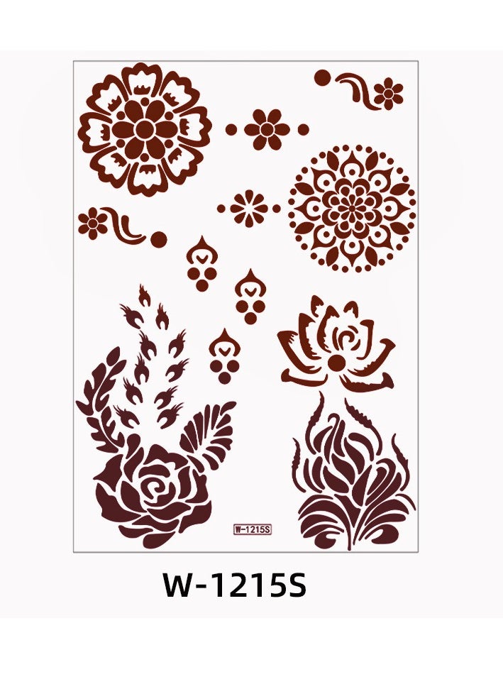 Generic - 9-Piece Henna Hand Waterproof Temporary Semi-Permanent Stickers - Image 1