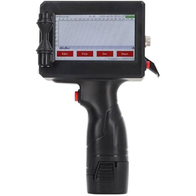 HANDHELD INKJET PRINTER, 600DPI PORTABLE INKJET PRINTING MACHINE WITH 4.3 INCH TOUCHSCREEN, ADJUSTABLE HEIGHT MOBILE INKJET CODER FOR WOOD, PLASTIC, FABRIC, PAPER, PLASTIC (UK - Image 1