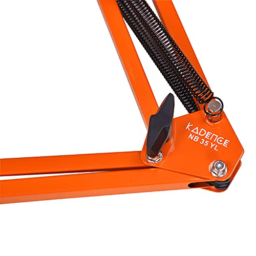 Kadence NB35OR Home Series Microphone Boom Arm Stand | Steel Frame & Smooth Angle Adjustment | Dual-Spring Suspension with 360° Rotation | Desk Clamp Mount for Recording & Online Classes | Orange - Image 4