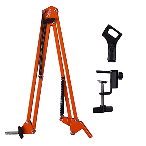 Kadence NB35OR Home Series Microphone Boom Arm Stand | Steel Frame & Smooth Angle Adjustment | Dual-Spring Suspension with 360° Rotation | Desk Clamp Mount for Recording & Online Classes | Orange - Image 3