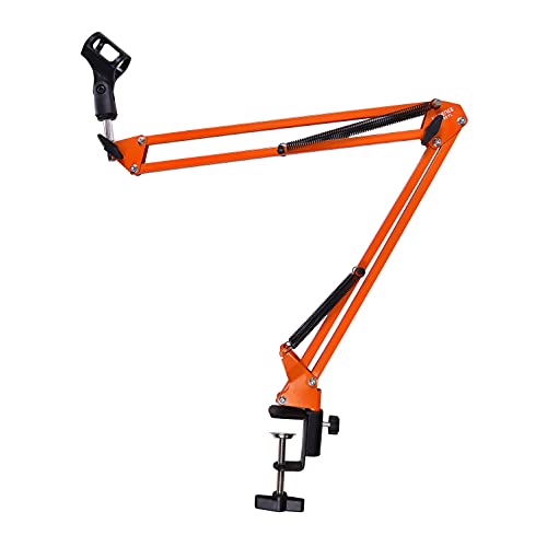 Kadence NB35OR Home Series Microphone Boom Arm Stand | Steel Frame & Smooth Angle Adjustment | Dual-Spring Suspension with 360° Rotation | Desk Clamp Mount for Recording & Online Classes | Orange - Image 1