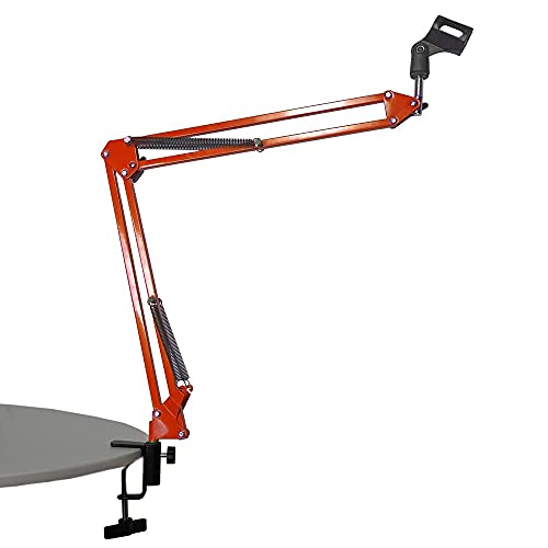Kadence NB35OR Home Series Microphone Boom Arm Stand | Steel Frame & Smooth Angle Adjustment | Dual-Spring Suspension with 360° Rotation | Desk Clamp Mount for Recording & Online Classes | Orange - Image 2