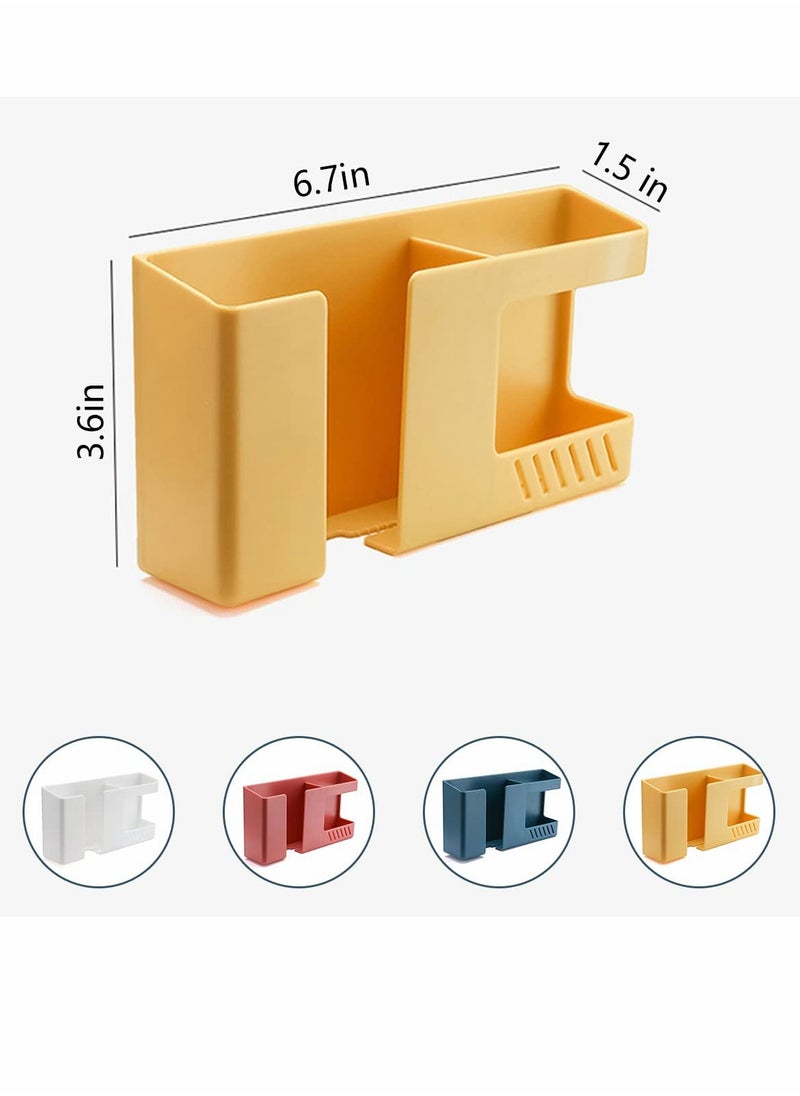 SYOSI - 4Pcs Wall Mounted Mobile Phone Storage Box, Self-Adhesive No-Punch Multi-Function Remote Control Holder, Bathroom Bedroom Bedside Office Shelf - Image 1