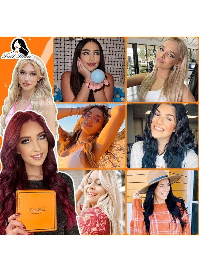 Fshine - Tape in Hair Extensions Human Hair 20 Inch 50g Tape in Extensions Balayage Dip Dyed Dark Brown to Bleach Blonde Hair Extensions Ombre Tape ins for Wedding 20pcs Color 3/8/613 - Image 1