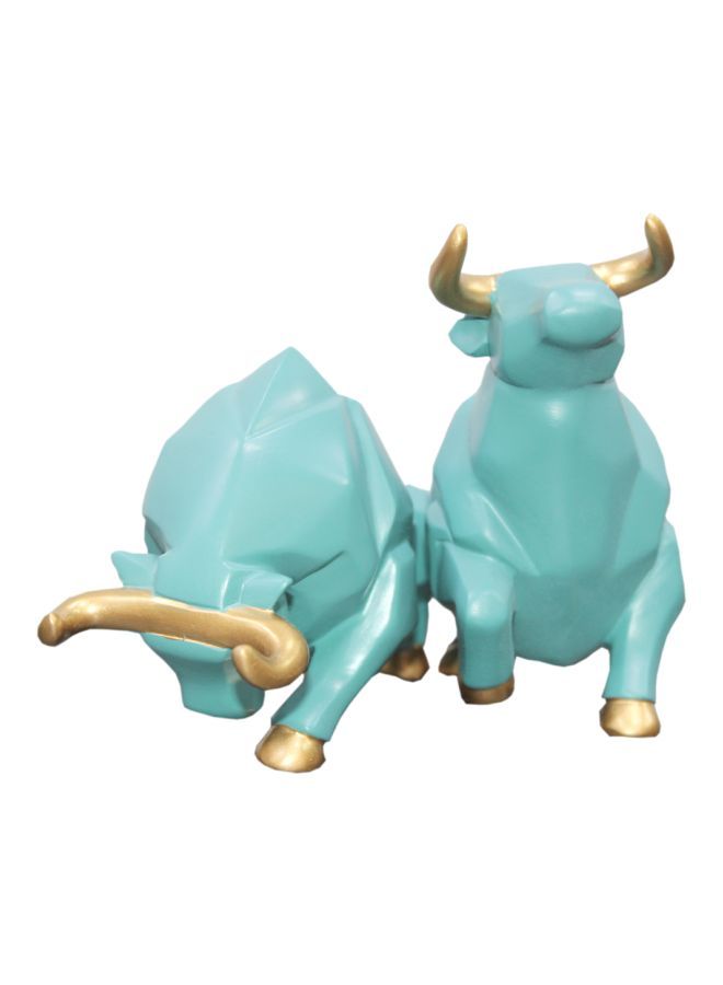 نيبمينينت قطع مزخرفة للزينة على شكل ثيران ، مكونة من قطعتين أخضر سي 11x5x7سم - Image 1