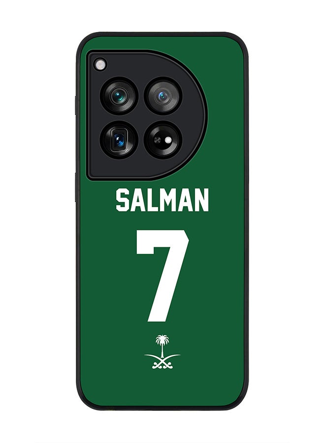 Stylizedd Rugged Black Edge Case for OnePlus 12, Slim fit Case Thin Cover -  Football Team - Saudi Arabia, Player Name - Salman - Image 1