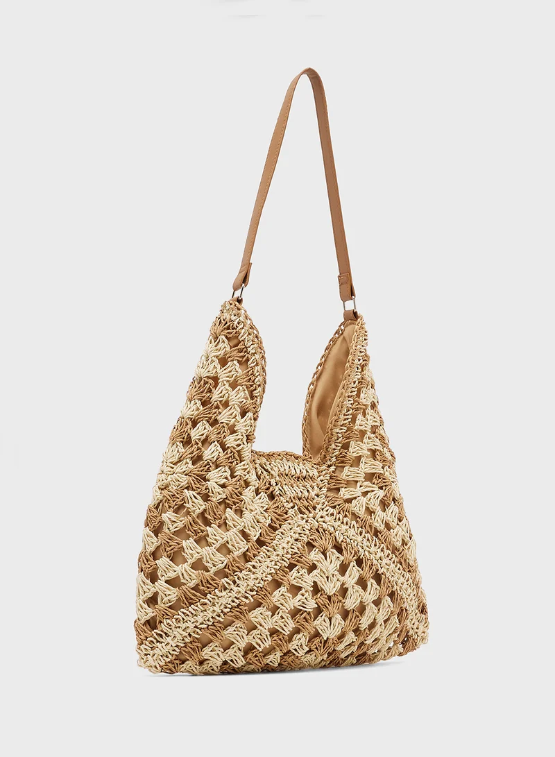 Ginger Raffia Woven Tote