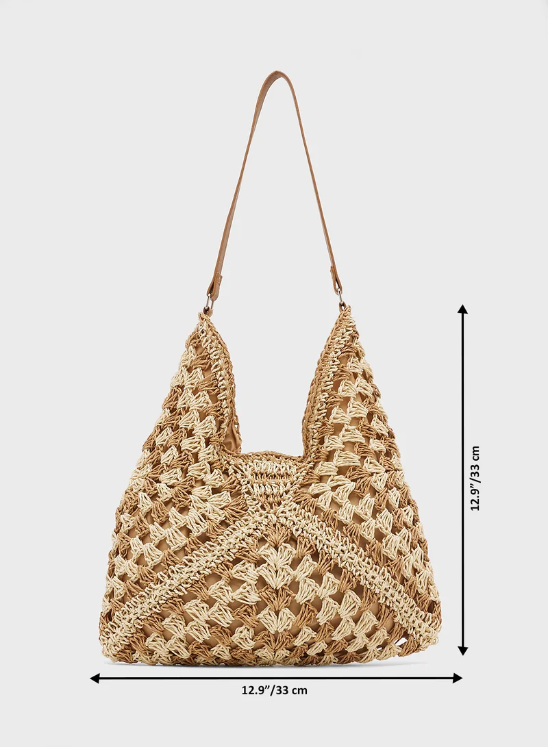 Ginger Raffia Woven Tote