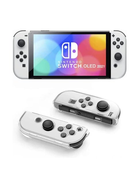 3 in 1 Dockable Crystal Clear Cover Case Screen Protector Compatible with Nintendo Switch OLED Model 2021 and Joy-Con Controller