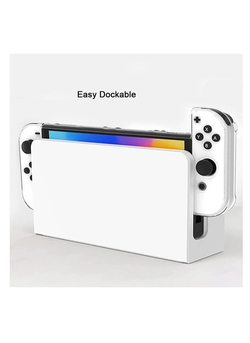 Generic - 3 in 1 Dockable Crystal Clear Cover Case Screen Protector Compatible with Nintendo Switch OLED Model 2021 and Joy-Con Controller - Image 1