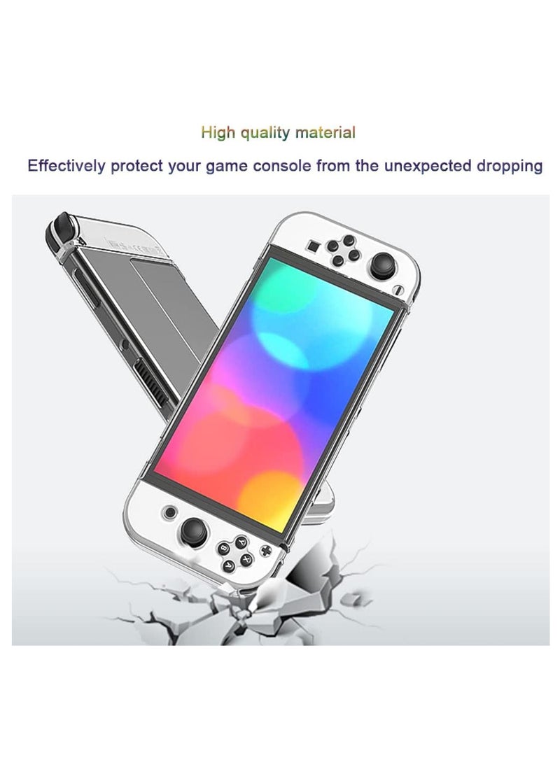Generic - 3 in 1 Dockable Crystal Clear Cover Case Screen Protector Compatible with Nintendo Switch OLED Model 2021 and Joy-Con Controller - Image 1