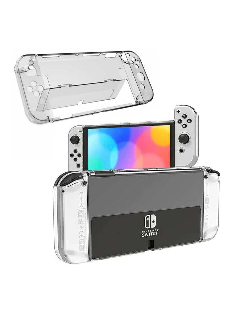 Generic - 3 in 1 Dockable Crystal Clear Cover Case Screen Protector Compatible with Nintendo Switch OLED Model 2021 and Joy-Con Controller - Image 1