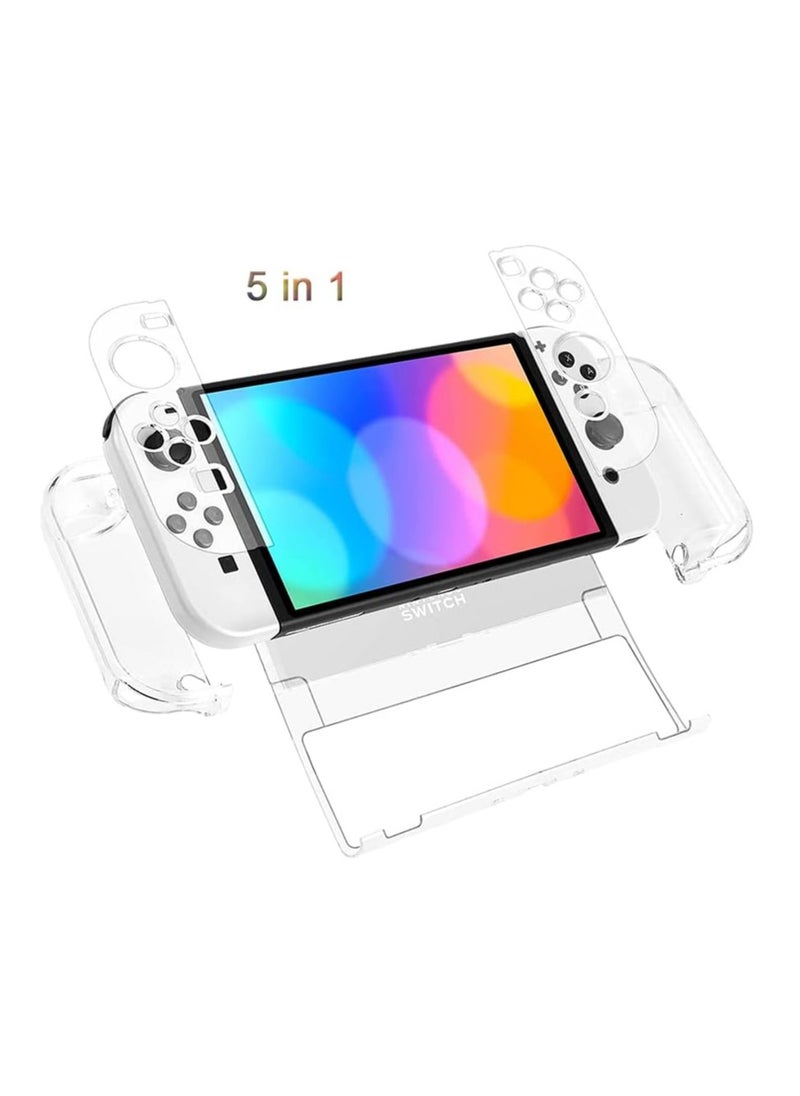 Generic - 3 in 1 Dockable Crystal Clear Cover Case Screen Protector Compatible with Nintendo Switch OLED Model 2021 and Joy-Con Controller - Image 1