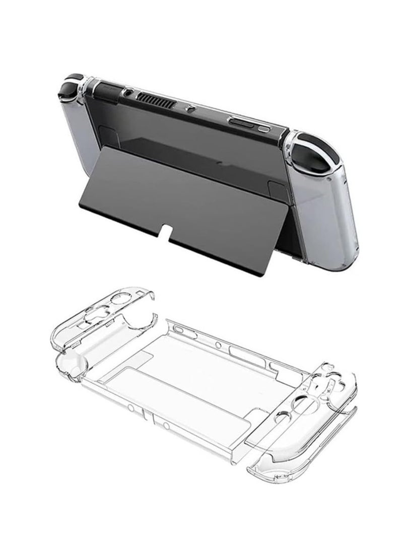 Generic - 3 in 1 Dockable Crystal Clear Cover Case Screen Protector Compatible with Nintendo Switch OLED Model 2021 and Joy-Con Controller - Image 1