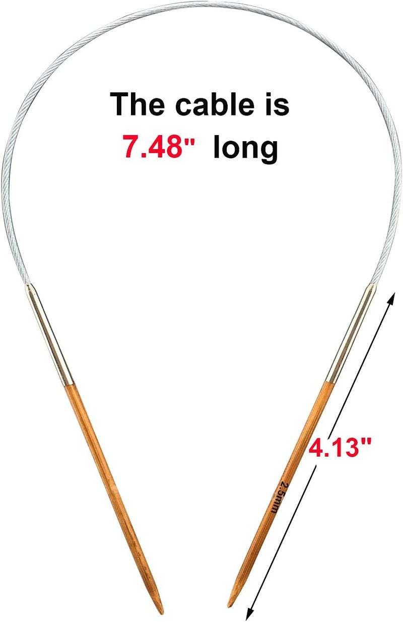 Mdoker Bamboo Circular Knitting Needle Size 2 16 Inch Circular Knitting Needles for Handmade Knitting DIY and Any Weaven Yarn Projects(US Size 2,2.5mm) - Image 2