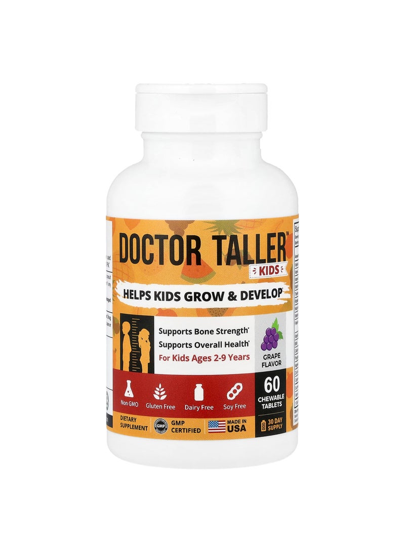 Doctor Taller™, For Kids Ages 2-9 Years, Grape, 60 Chewable Tablets