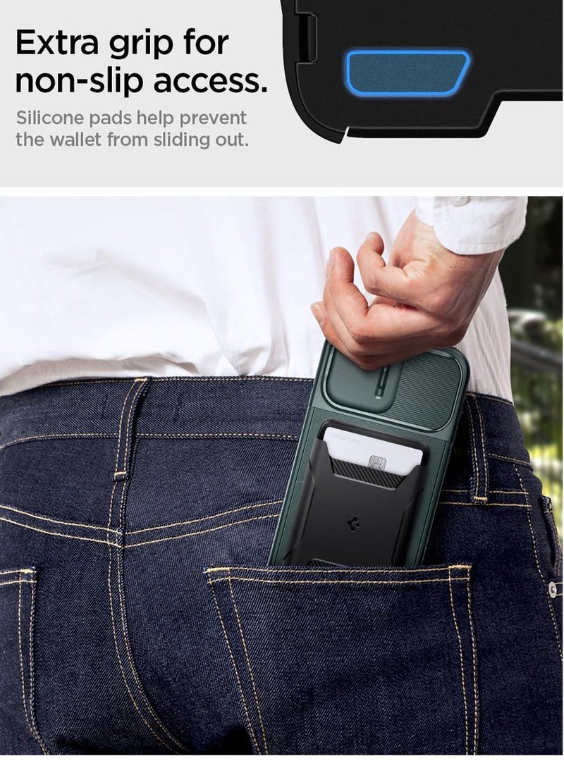 Spigen Rugged Armor (MagFit) Magnetic Wallet Card Holder (3 Cards) MagSafe Compatible with iPhone 15 / 14 / 13 and 12 series - Matte Black - Image 5