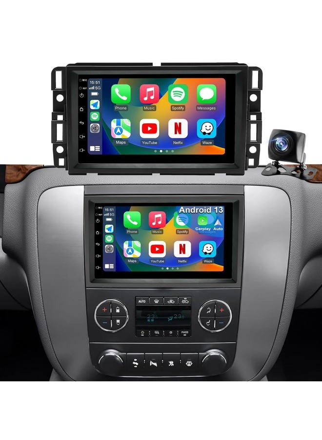 iCarSEPTON 5GWiFi Upgrade Car Radio for GMC Sierra 1500 2007-2013, Chevy Silverado 1500 2007-2013, Yukon Tahoe 2007-2014, Acadia Equinox Enclave HD 7inch Touch Screen Stereo, Carplay Android Auto GPS FM Camera - Image 1